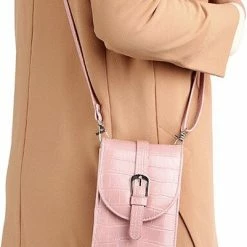 Goedkoopste 🎁 Promo 👏 ZILOU® Telefoontasje - Dames - Croco Motief - Roze 🎁 🛒 -Tassen-dames Verkoop 401x840 3