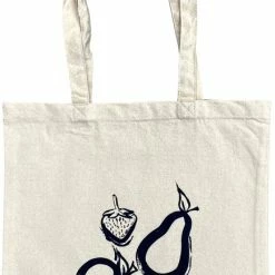 Coupon 🎁 Korting 🔔 Sayyara Tote Bag - Katoenen Tas - Schoudertas - Handtas - Canvas - Biologisch Katoen - Milieuvriendelijk - "Four Fruits" - Dames - Heren - Naturel ❤️ 🛒