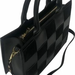 Nieuw 🎁 Aanbiedingen ⭐ TOUTESTBELLE - Leren Handtas Met Schouderriem Suede Leer Gevlochten - Dames - Leer - Zwart 🤩 🤩 -Tassen-dames Verkoop 506x840 8