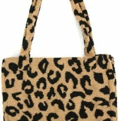 Gloednieuw ✨ Beste deal 🌟 Yada Teddy Shopper Panterprint - Camel 🎉 🥰
