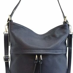 Beste Verkoop 🛒 Kopen 🎉 AmbraModa GL024 - Italiaanse Handtas Schoudertas Van Echt Leer Marineblauw 🔥 ✔️