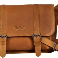 Gloednieuw 🥰 Begroting ❤️ Sparwell Tas - Lederen Schoudertas - Compact Maar Veel Plek - Cognac / Bruin (Dames Tas) 😉 ⭐