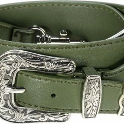 Flash-uitverkoop โ๏ธ Korting โค๏ธ Yehwang Cowboy Tassenriem/schouderriem/tassenhengsel, Groen Met Zilverkleurige Details ๐ โญ