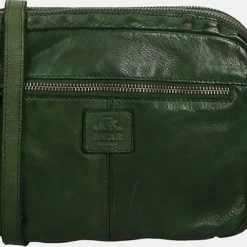 Beste deal 🎉 Korting 🥰 Bear Design Niene Leren Schoudertas / Crossbodytas - Groen ⭐ 👏