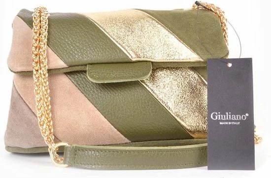 Beste deal π― Nieuw π― Merkloos Rainbow Metallic - Schoudertas - Echt Leer - Made In Italy -Olijfgroen/Goud π π₯ 1 Beste deal π― Nieuw π― Merkloos Rainbow Metallic - Schoudertas - Echt Leer - Made In Italy -Olijfgroen/Goud π π₯