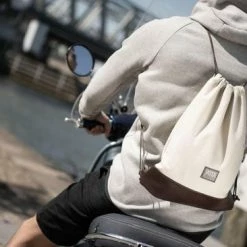 Promo 💯 Coupon ⌛ YATTA Stevige Canvas Rugzak Met Trekkoord/rijgkoord, Binnenzak Met Rits En Kunstleren Bodem - Koffiebruin/Beige 🎉 ⭐ -Tassen-dames Verkoop 550x366 14