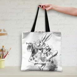 Beste deal 🔔 Top 10 ⭐ MuchoWow Schoudertas - Strandtas - Shopper Alice In Wonderland - 45x45 Cm - Katoenen Tas ⌛ ✔️ -Tassen-dames Verkoop 550x366 28