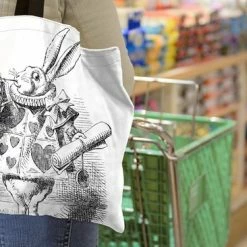 Beste deal 🔔 Top 10 ⭐ MuchoWow Schoudertas - Strandtas - Shopper Alice In Wonderland - 45x45 Cm - Katoenen Tas ⌛ ✔️ -Tassen-dames Verkoop 550x366 29