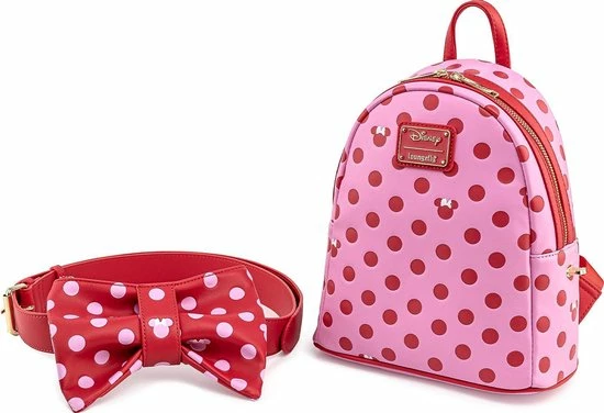 Promo π Top 10 β¨ Loungefly - Disney Minnie Mouse Roze Strik Mini Rugzak Met Strik Heuptasje β π 6 Promo π Top 10 β¨ Loungefly - Disney Minnie Mouse Roze Strik Mini Rugzak Met Strik Heuptasje β π - Afbeelding 6