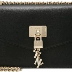 Aanbiedingen 🛒 Uitgang ⭐ DKNY Elissa Black Gold-coloured Schoudertas - 🤩 🤩 -Tassen-dames Verkoop 550x382 3