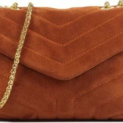 Goedkoopste 😀 Groothandel ✨ Lina Locchi Schoudertas Dames / Handtas - Suède - L1222 - Oranje 🎁 🎁