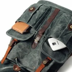 Groothandel 👏 Beste Verkoop 🎁 Mainbags Rugzak Max, Vintage Style, Waxed Canvas, Waterafstotend, Collectie 2022 🛒 🔔 -Tassen-dames Verkoop 550x408 3