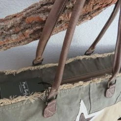 Promo ⭐ Goedkoopste ⭐ Myrabags Strandtas/Schoudertas XXL Tas Van Canvas En Leer 🌟 😉 -Tassen-dames Verkoop 550x412 24