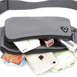 Beste deal 😀 Gloednieuw 💯 Cheaperito Heuptas I Fanny Pack I Water Afstotend I Buideltasje I Heuptasje I Waistbelt I Met Smartphone Vakje I Koptelefoon Gaatje I Grijs 👏 🛒 -Tassen-dames Verkoop 550x416 2