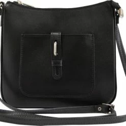 Aanbiedingen ✨ Goedkoopste 💯 AmbraModa VL91 - Italiaanse Crossbodytas, Schoudertas Van Stevig Gladde Leer Zwart ⭐ ⌛