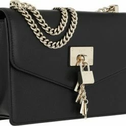 Aanbiedingen 🛒 Uitgang ⭐ DKNY Elissa Black Gold-coloured Schoudertas - 🤩 🤩 -Tassen-dames Verkoop 550x453