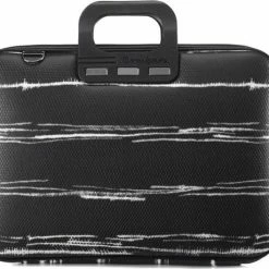Hete verkoop ✨ Nieuw 😉 Bombata 15 Inch Laptoptas - Black&White - 15,6 - Zwart ❤️ 👍