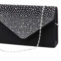 Flash-uitverkoop 😍 Hete verkoop ✨ Fiory Handtas Zwart Satijn | Model X54| Schouder/handtas| Satijn| 21x13x5 Cm| Met Schouderketting| Zwart 🧨 😀 -Tassen-dames Verkoop 550x466 1