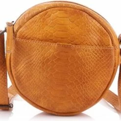 Kopen 💯 Begroting 🥰 Bear Design Ronde Schoudertas Kiara Oker Geel 🔥 🔔