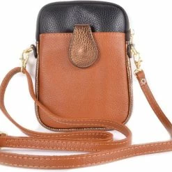 Goedkoopste ๐งจ Beste Pirce ๐ฅฐ Giuliano Leren Telefoontasje - Schoudertas - Bruin / Zwart ๐ ๐