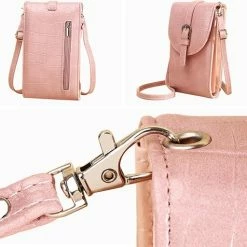 Goedkoopste 🎁 Promo 👏 ZILOU® Telefoontasje - Dames - Croco Motief - Roze 🎁 🛒 -Tassen-dames Verkoop 550x476 5
