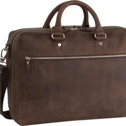 Top 10 🎉 Hete verkoop 👏 Leonhard Heyden Salisbury Briefcase 2 Compartments Brown 🔔 🎉