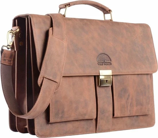 Groothandel π₯° Gloednieuw π Wild Woodss WILD WOODS Leren Briefcase Aktetas Met 15,6 Inch Laptopvak – Business Laptoptas – Buffelleer - Vintage Bruin π π 3 Groothandel π₯° Gloednieuw π Wild Woodss WILD WOODS Leren Briefcase Aktetas Met 15,6 Inch Laptopvak – Business Laptoptas – Buffelleer - Vintage Bruin π π - Afbeelding 3