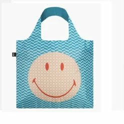 Goedkoopste โ๏ธ Hete verkoop ๐ Loqi Smiley - Bag Smiley - Geometric Recycled - Opvouwbare Shopper - Opvouwbare Boodschappentas ๐ฏ โจ