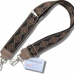 Korting 🧨 Beste Pirce 👏 Lundholm Luxe Tassenriem Bruin Zwart Goud - Hoge Kwaliteit Extra Stevig - Bag Strap Tassenriem - Tas Strap - Tassen Hengsel Met Echt Leer - Schouderband Voor Tas - Cadeau Voor Vriendin | Lundholm Mydland Serie 🧨 🎁