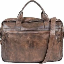 Coupon 🛒 Kopen 👏 Bear Design Cow Lavato Leren Laptoptas - 17 Inch - Bruin 🔔 🧨