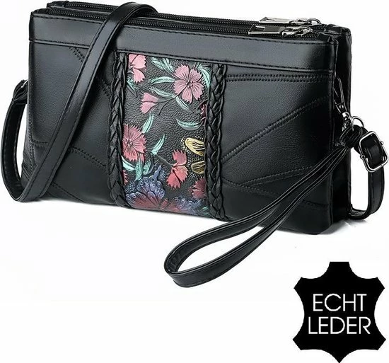 Beste Pirce π Hete verkoop π LaGloss ECHT LEDER Damestas Bloemen Print 1 - Luxe Zacht Leren Crossbody Handtas - Zwarte Schoudertas - Clutch - 23 X 14 Cm π β 7 Beste Pirce π Hete verkoop π LaGloss ECHT LEDER Damestas Bloemen Print 1 - Luxe Zacht Leren Crossbody Handtas - Zwarte Schoudertas - Clutch - 23 X 14 Cm π β - Afbeelding 7