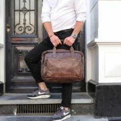 Coupon 🛒 Kopen 👏 Bear Design Cow Lavato Leren Laptoptas - 17 Inch - Bruin 🔔 🧨 -Tassen-dames Verkoop 550x516 4