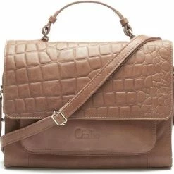 Beste Verkoop 🔔 Beste recensies van 👍 Chabo Bags & More Chabo Bags - Amy Croco - Handtas - Leer - Beige 😍 ⌛