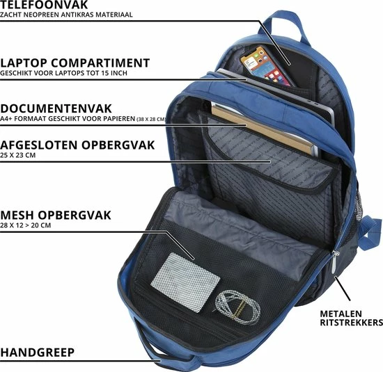 Beste deal ๐ Beste Verkoop ๐ฏ CarryOn Laptop Rugzak - Daily Laptoptas 28 Liter - Blauw ๐ ๐ 10 Beste deal ๐ Beste Verkoop ๐ฏ CarryOn Laptop Rugzak - Daily Laptoptas 28 Liter - Blauw ๐ ๐ - Afbeelding 10