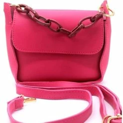 Flash-uitverkoop 👍 Coupon 👏 Dielay - Tas Dames - Ketting - PU Kunstleer - 20x15x6 Cm - Roze ❤️ 🛒