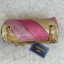 Coupon ⭐ Coupon 🛒 Lundholm Schoudertas Dames Crossbody Tas Dames Regenboog Kleuren Metallic - Echt Leer - Roze Goud | Lillestrøm Serie 🥰 🌟 -Tassen-dames Verkoop 550x544 6