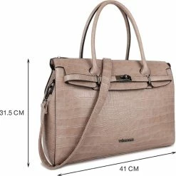 Flash-uitverkoop 🎉 Coupon ✔️ Wimona Sofia 5003 Schoudertas / Laptoptas - 15 Inch - Taupe ⌛ 🧨 -Tassen-dames Verkoop 550x548 2