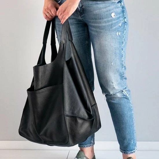 Nieuw 𧨠Hete verkoop β¨ Moodadventures | Tassen |Schoudertas Ivy XL Zwart | Vintage Look | PU-Leer β¨ π 2 Nieuw 𧨠Hete verkoop β¨ Moodadventures | Tassen |Schoudertas Ivy XL Zwart | Vintage Look | PU-Leer β¨ π - Afbeelding 2