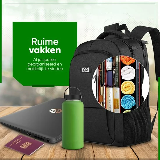 Beste deal โค๏ธ Coupon ๐ Navy Madden Rugzak Met USB Poort 28L - Zwart - Luxe Laptop Rugtas 15.6 Inch Met Laptopvak - Heren - Dames - Jongens - Meisje - Waterafstotend - Rugzakken โญ ๐งจ 5 Beste deal โค๏ธ Coupon ๐ Navy Madden Rugzak Met USB Poort 28L - Zwart - Luxe Laptop Rugtas 15.6 Inch Met Laptopvak - Heren - Dames - Jongens - Meisje - Waterafstotend - Rugzakken โญ ๐งจ - Afbeelding 5