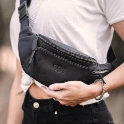 Beste deal 🥰 Begroting 😉 Sparwell Tas - Leren Heuptas - Soepel En Prachtig Leer - Zwart 👍 ⌛ -Tassen-dames Verkoop 550x550 245