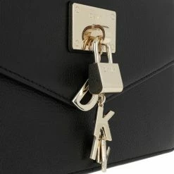 Aanbiedingen 🛒 Uitgang ⭐ DKNY Elissa Black Gold-coloured Schoudertas - 🤩 🤩 -Tassen-dames Verkoop 550x550 262