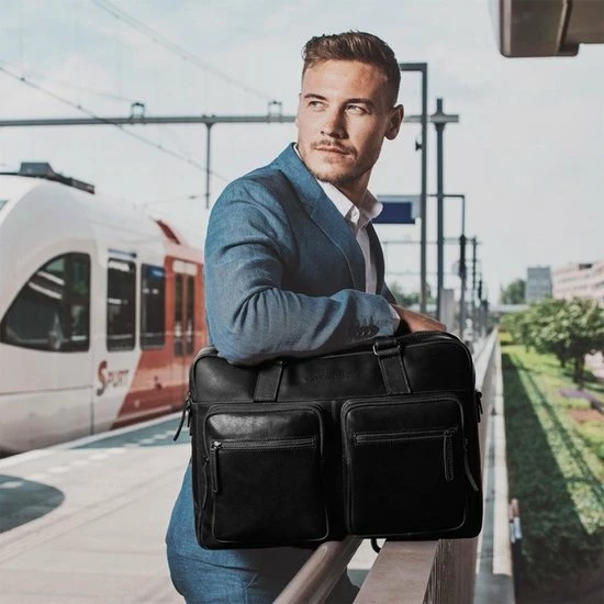 Uitgang ✨ Beste Verkoop 🎉 Chesterfield Misha Leren Laptoptas - 17 Inch - Zwart 😀 🌟 2 Uitgang ✨ Beste Verkoop 🎉 Chesterfield Misha Leren Laptoptas - 17 Inch - Zwart 😀 🌟 - Afbeelding 2