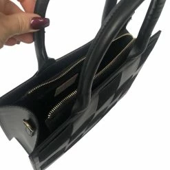 Nieuw 🎁 Aanbiedingen ⭐ TOUTESTBELLE - Leren Handtas Met Schouderriem Suede Leer Gevlochten - Dames - Leer - Zwart 🤩 🤩 -Tassen-dames Verkoop 550x550 566