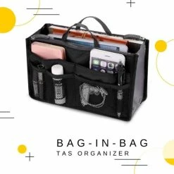 Begroting 💯 Gloednieuw ❤️ GoodvibeZ | Bag In Bag - Tasorganizer - Zwart - 11 Vakken En Ritssluiting [incl. Gratis GoodvibeZ CurlZ Black & Gorilla GripZ] 👍 😀