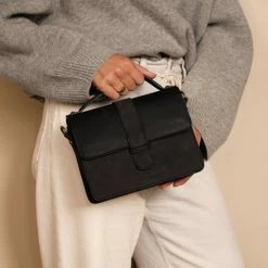 Beste Verkoop 💯 Top 10 💯 Violet Hamden Essential Bag Dames Crossbody Tas Leer - Zwart 🔔 😍