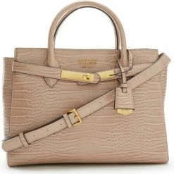 Beste Pirce ๐งจ Aanbiedingen ๐ Guess Enisa High Society Satchel Handtassen - Taupe ๐ ๐