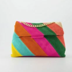 Beste Pirce 😉 Goedkoop 🌟 Merkloos Rainbow Schoudertas - Suede - Echt Leer - Groot 😉 😀