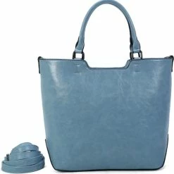 Beste Pirce ⭐ Beste Verkoop 🎁 Merkloos Ines Delaure - Dames Schoudertas - Handtas - Schooltas - Werktas - Shopper - Geschikt Voor A4 Schriften - Ciel 🎉 🤩