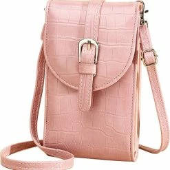 Goedkoopste ๐ Promo ๐ ZILOU® Telefoontasje - Dames - Croco Motief - Roze ๐ ๐