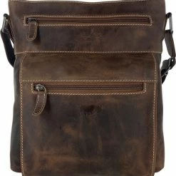 Groothandel 🔔 Flash-uitverkoop ❤️ Arrigo Tas • Schoudertas • Crossbody Tas Dames • Leer • Buffelleer • Cognac 🎉 🥰